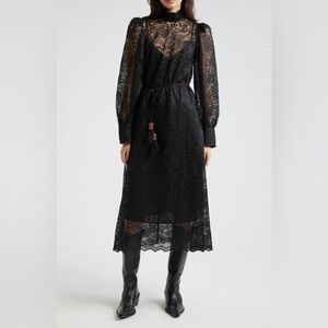 Farm Rio Lace Tie Belt Long Sleeve Dress, BRAND NEW , Size Small, $360
